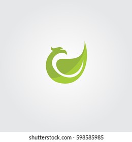Leaves And  Bird Icon Logo