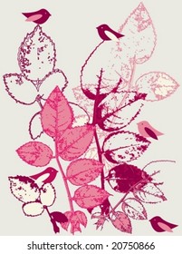 Leaves and birds