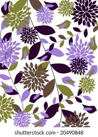 Leaves and birds design