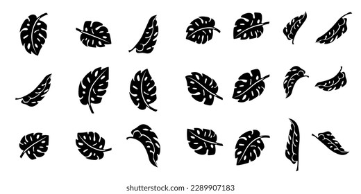 Die Blätter sind schwarz im abstrakten Stil. Design-Element. Vektorgrafik.
