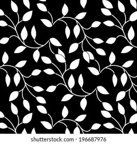 Leaves a black background vector fabric