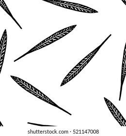 leaves black graphic art pattern
