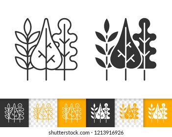 Leaves black linear and silhouette icons. Thin line sign of autumn season. Thanksgiving Day outline pictogram isolated on white, transparent background. Vector Icon shape. Leaf simple symbol closeup