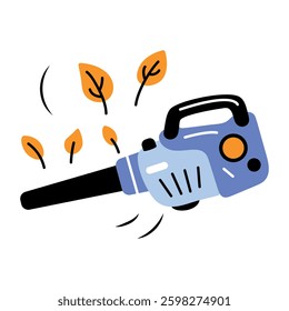 Leaves blower icon in flat style 
