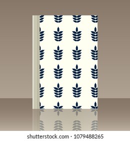 Leaves and Book. Realistic image of the object with reflection