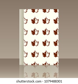 Leaves and Book. Realistic image of the object with reflection