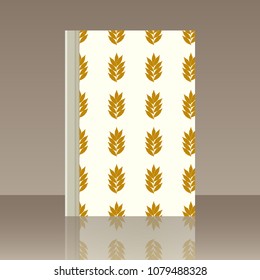 Leaves and Book. Realistic image of the object with reflection
