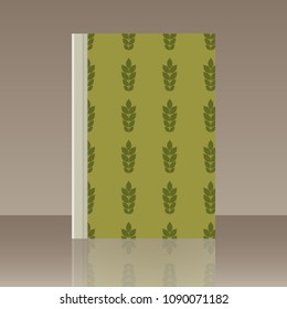 Leaves and Book. Realistic image of the object with reflection