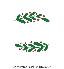 Leaves border vector illustration isolated on white background.