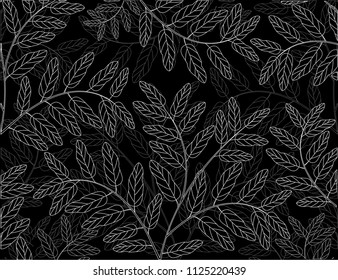 Leaves with branch background. 