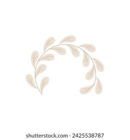 Leaves branch Flat design Vector illustration
