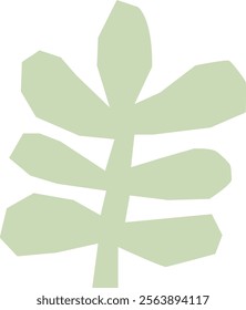Leaves Branch Paper Cut Shape Vector Illustration