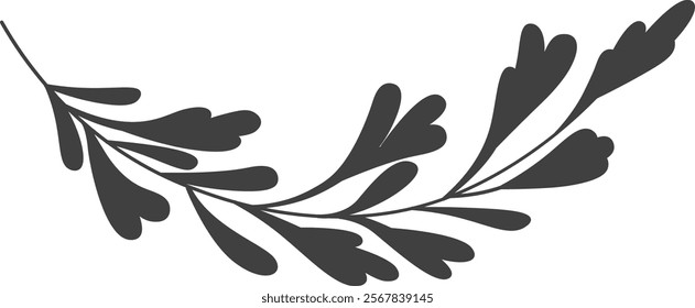 Leaves Branch Silhouette Vector Illustration