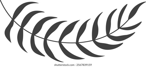 Leaves Branch Silhouette Vector Illustration