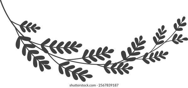 Leaves Branch Silhouette Vector Illustration