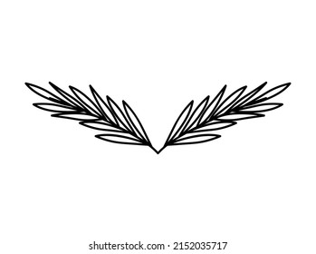 leaves branches design over white