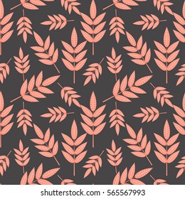  leaves branches. seamless pttern vector.fabricDesign element for wallpapers, web site background, baby shower invitation, birthday card, scrapbooking, fabric print etc. Vector illustration.