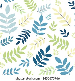 Leaves and branches seamless vector illustration