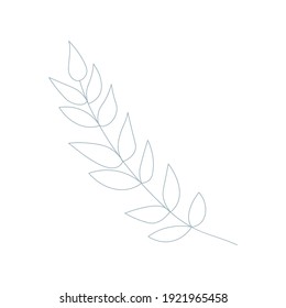Leaves and branches - Vector hand drawn plants.Botanical illustration. Template design for sail, wedding save date, envelope, valentine, for party, holiday decor.