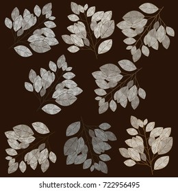 Leaves brown color pattern background wallpaper