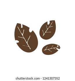 Leaves brown vector illustration on white background. Eps10
