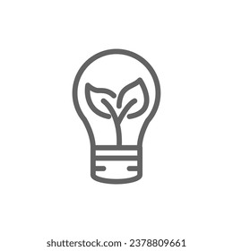 leaves and bulb outline icon pixel perfect for web and mobile