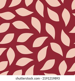 Leaves burgundy abstract vector pattern