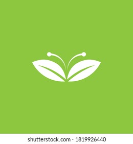 Leaves butterfly logo template vector icon design