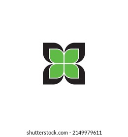 Hojas, mariposa o ventana simple símbolo vector