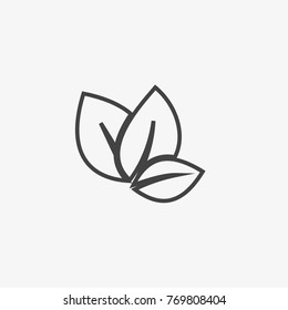 Leaves button vector icon