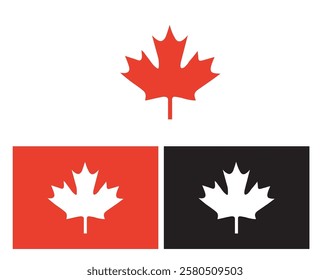 Leaves of Canada flag icon design