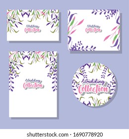 deja cartas conjunto diseño, celebración de amor invitación compromiso decoración romántica y felicidad Tema vectorial ilustración