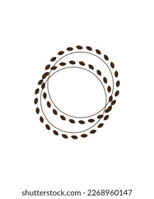 leaves circle frame . round logo . vector nature frame . design element templete