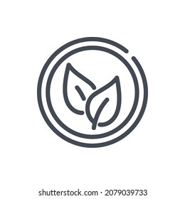 Leaves in a circle line icon. Eco product vector outline sign.