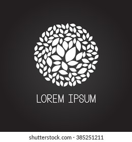 leaves in circle vector illustration