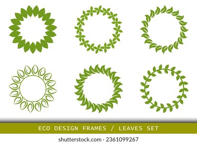 Deja un marco circular. Laurel foliate Wreath y marcos circulares para premios. Colección de vectores