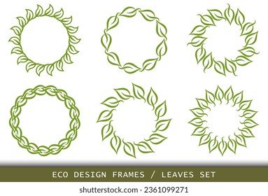 Deja un marco circular. Laurel foliate Wreath y marcos circulares para premios. Colección de vectores