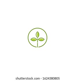 Leaves circular logo icon design vector 