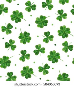 The leaves of clover background - seamless. Simple modern pattern for St. Patrick's Day.