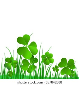 Leaves clover on an isolated background. Vector illustration of St. Patrick's Day
