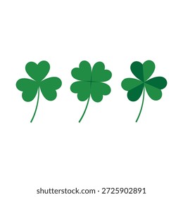 Leaves clover sign icon vector for Saint patrick symbol. Ecology concept. Flat design style