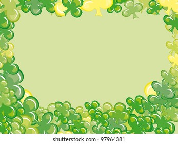 leaves of clover, vector frame for St. Patrick's day
