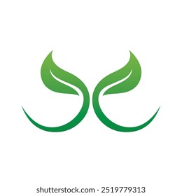 Deixa a coleção. O verde deixa o conjunto de ícones planos. Ilustração vetorial.