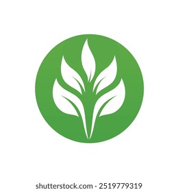 Leaves collection. Green leaves flat icon set. Vector illustration.