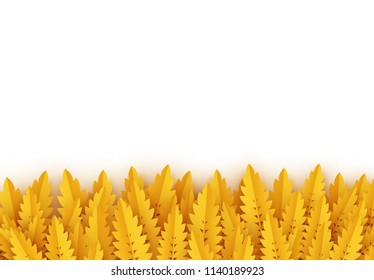 Leaves color yellow, object isolated on white background
