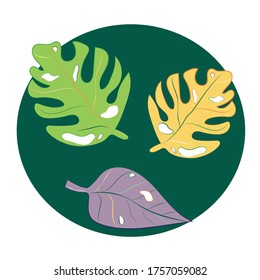 leaves colorful art vector composittion