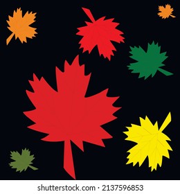 leaves colorful autumn vector icon