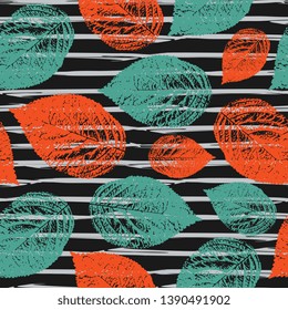 Leaves colorful pattern background seamless pattern