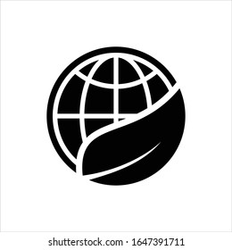 leaves combined with a globe. suitable for environmental logos.