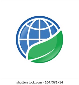 leaves combined with a globe. suitable for environmental logos.